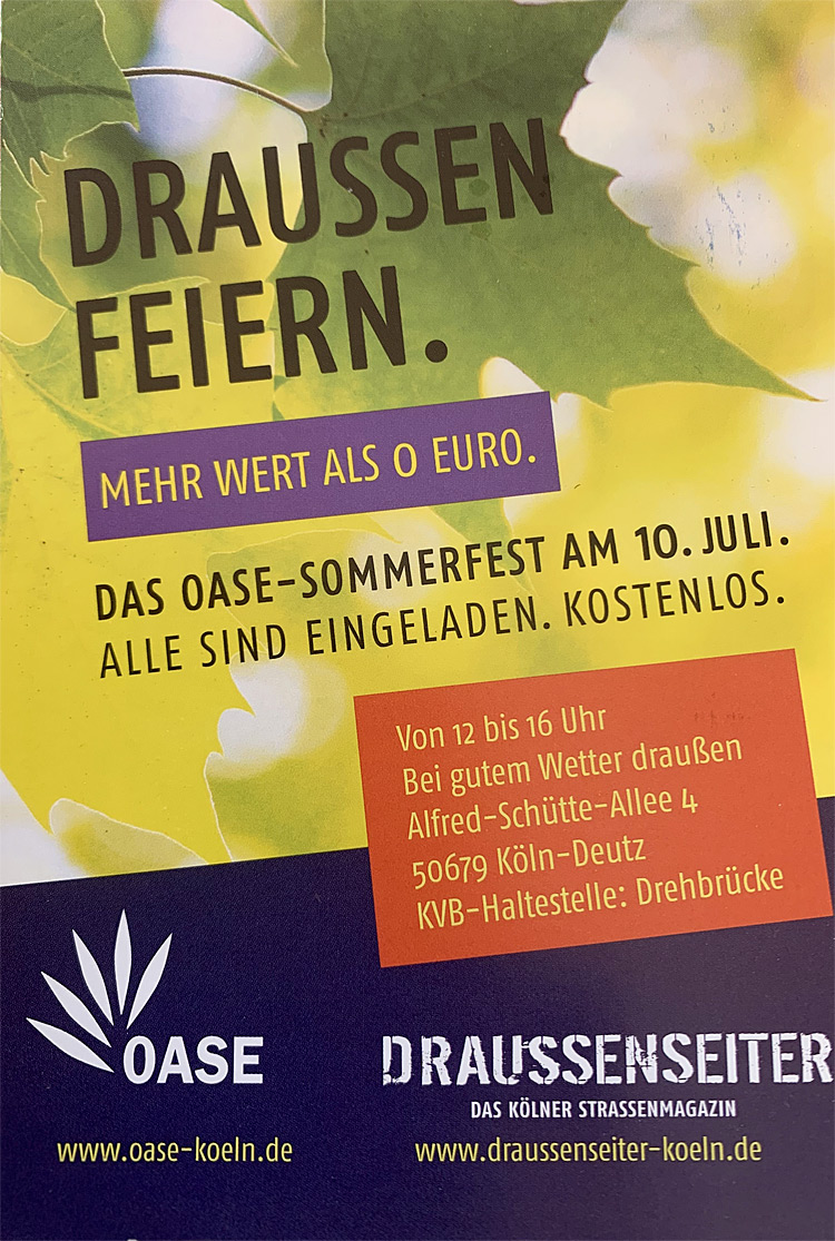 OASE Sommerfest Plakat Draussenseiter